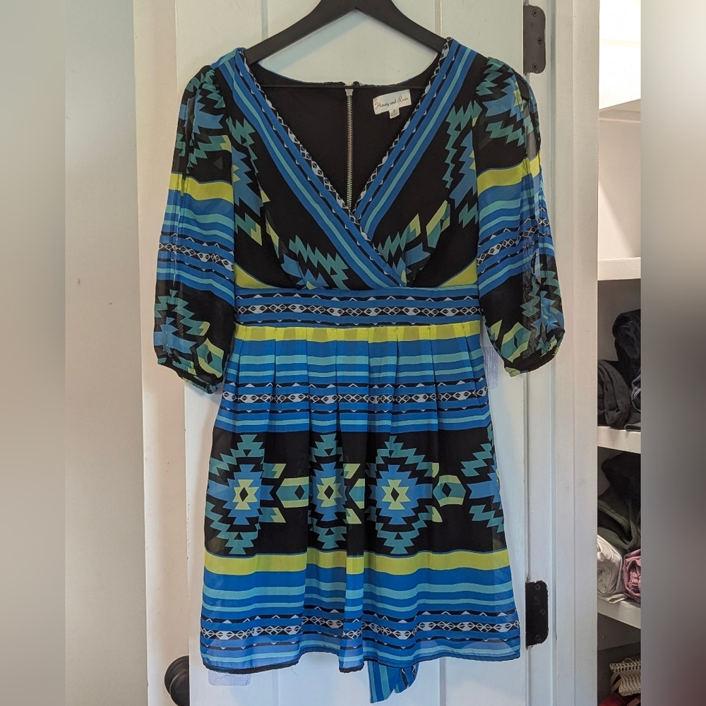 Honey and Rosie Gathered Puff Sleeve Wrap Sundress